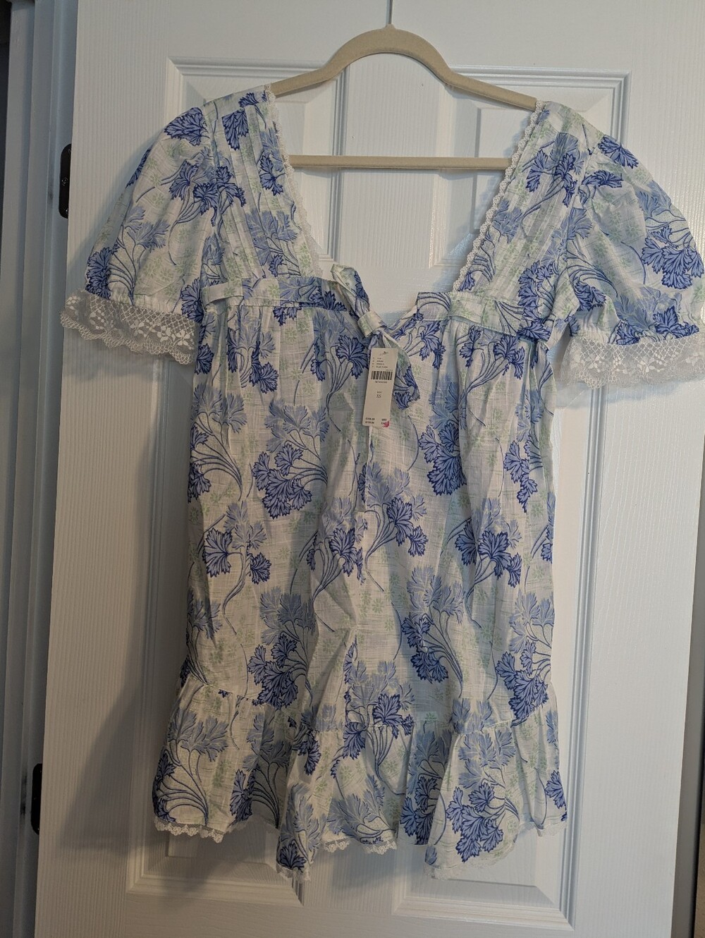 Anthropologie Romper Shorts XS puff sleeve cottagecore vintage lace NWT $108 - Picture 3 of 5